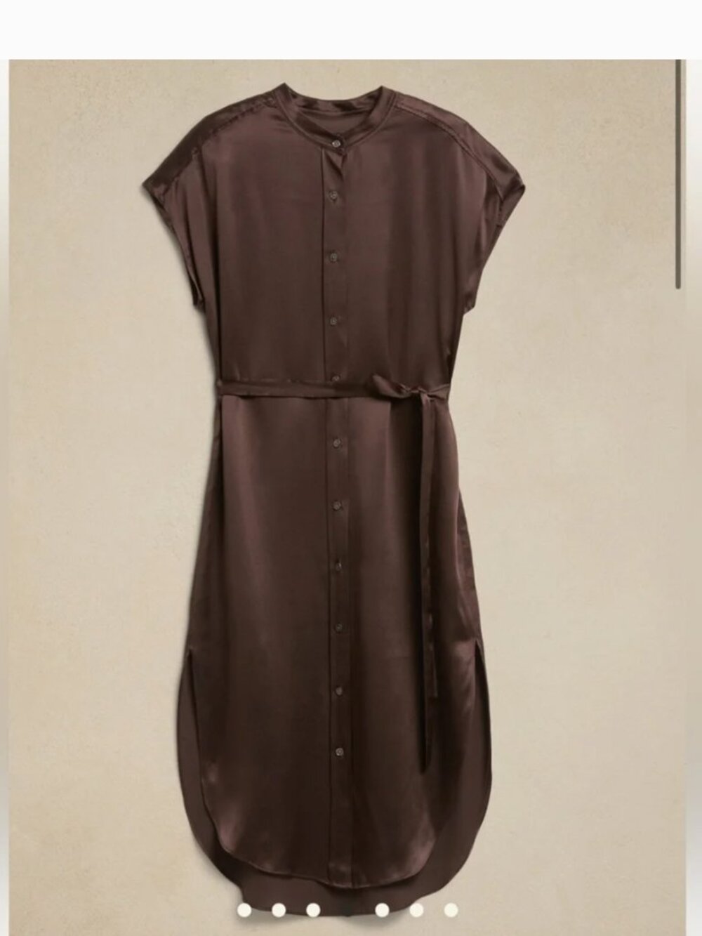 Banana republic serenade silk Charmeuse midi dress Button Front Shirtdress sz XS